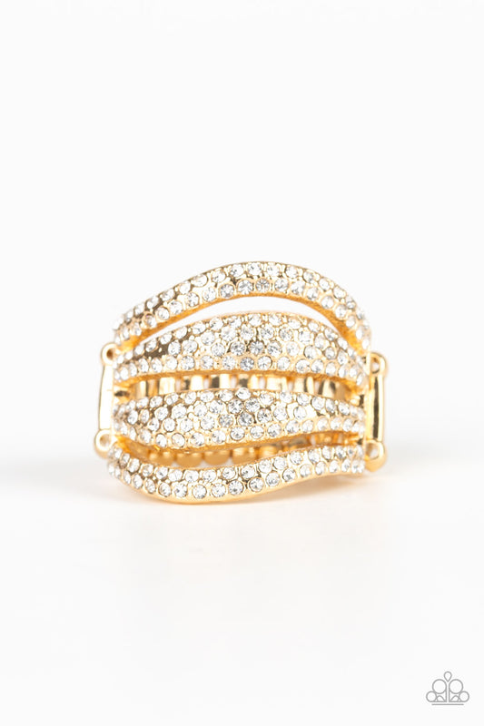 Roll Out The Diamonds - Gold - Paparazzi Ring