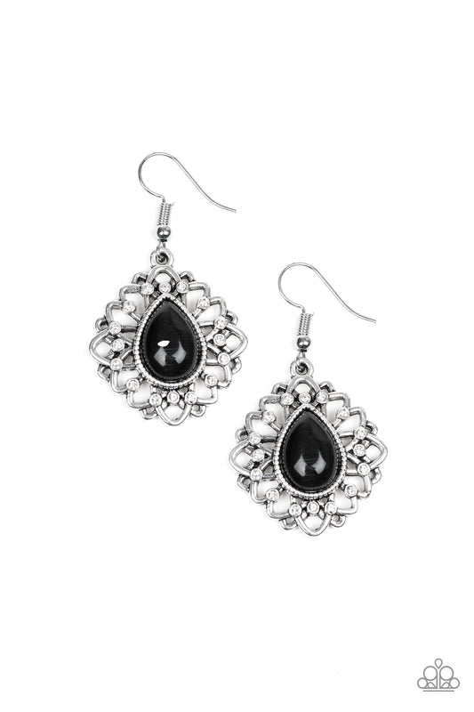 Totally Glown Away - Black - Paparazzi Earrings