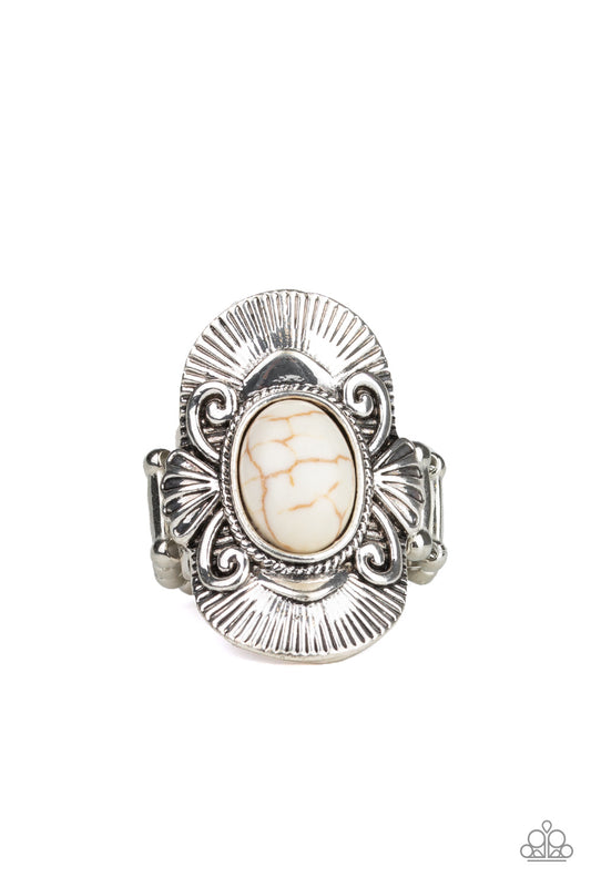 Oracle Oasis - White - Paparazzi Ring