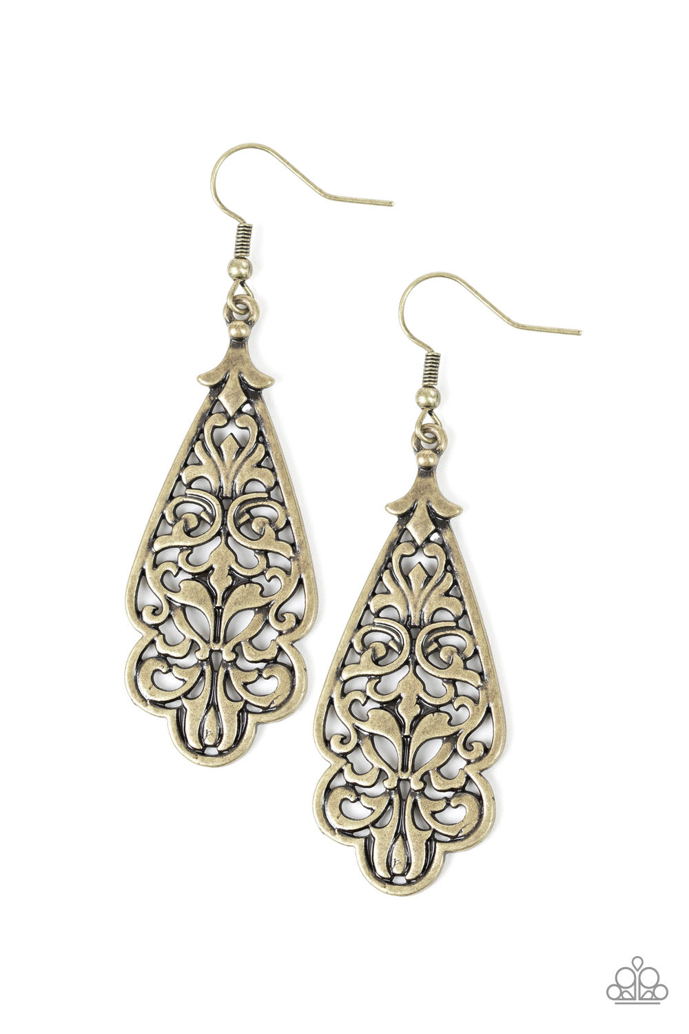 Greenhouse Goddess - Brass - Paparazzi Earrings