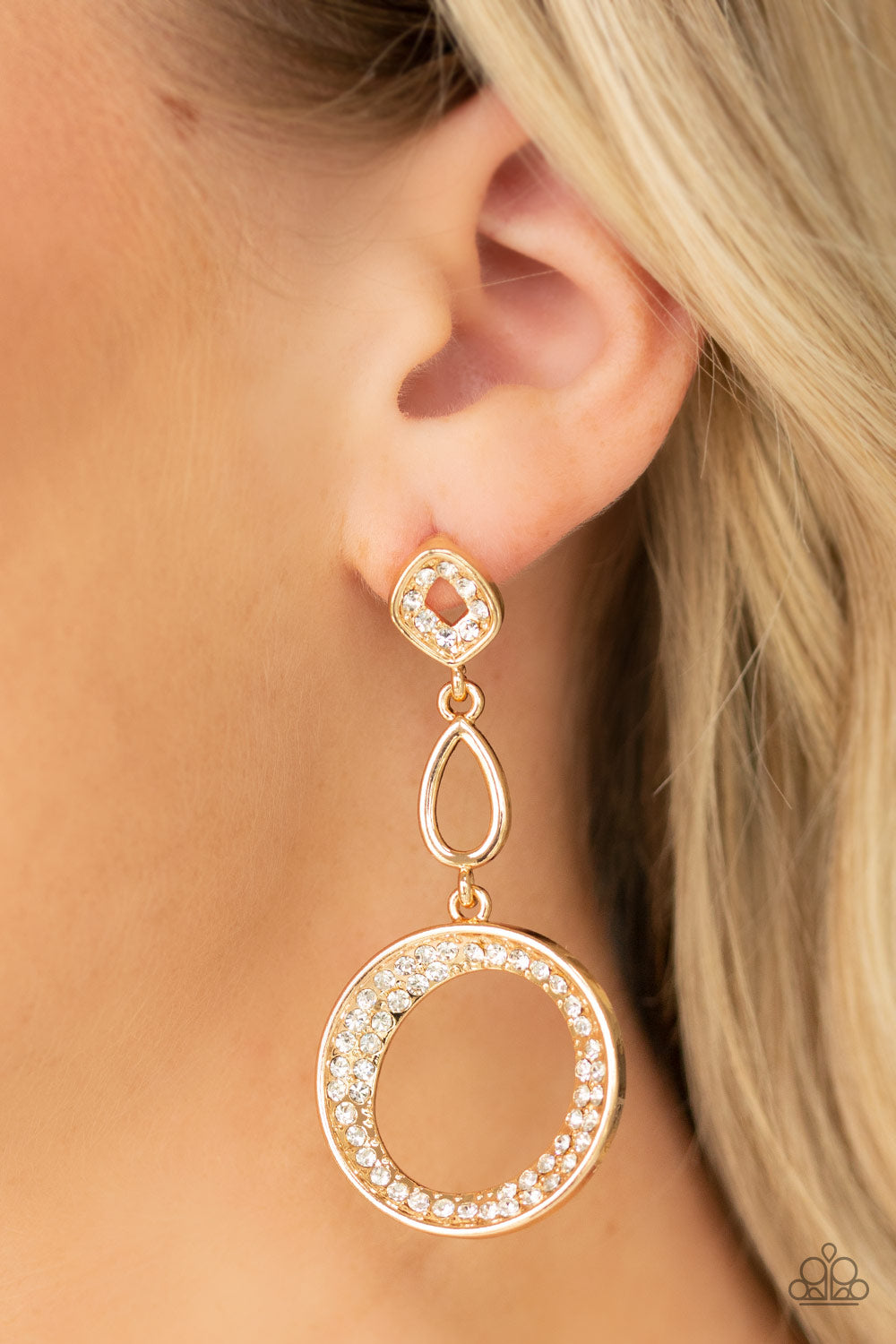 On The Glamour Scene - Gold - Paparazzi Earrings