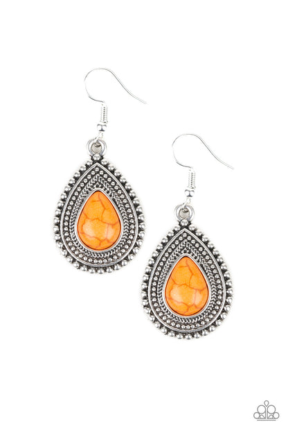 Happy Horizons - Orange Fish Hook Earrings