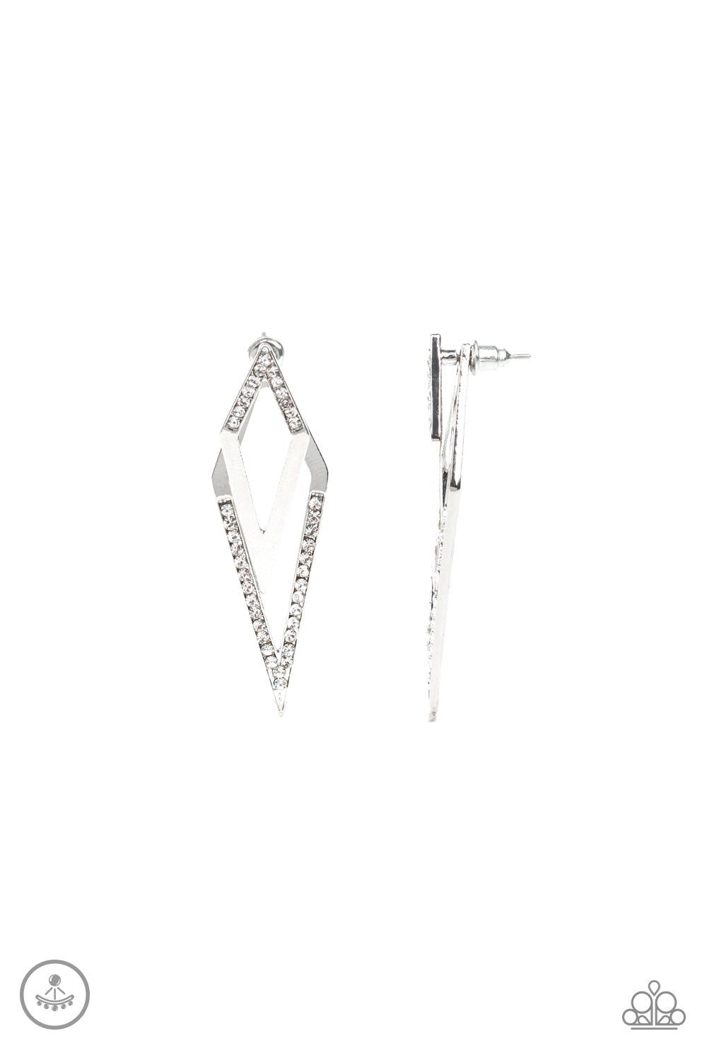 Point-Bank - White - Paparazzi Earrings