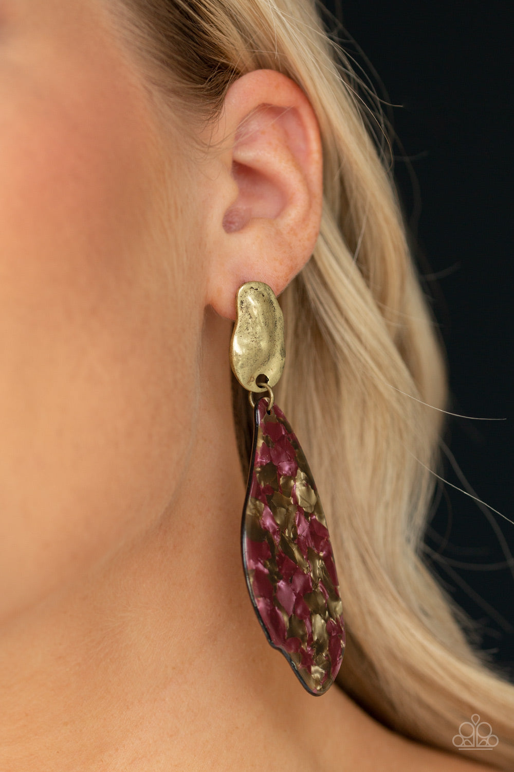 Fish Out of Water - Brass - Paparazzi Earrings