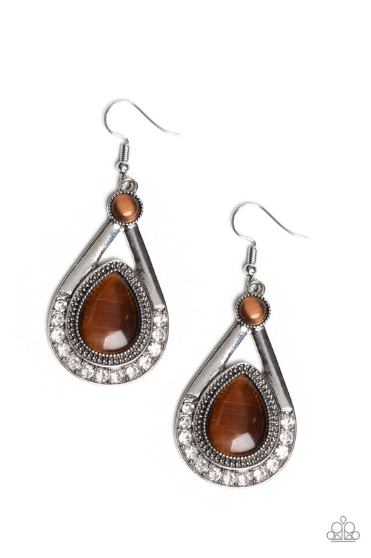 Pro Glow - Brown - Paparazzi Earrings