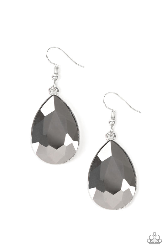 Limo Ride - Silver Paparazzi Earrings