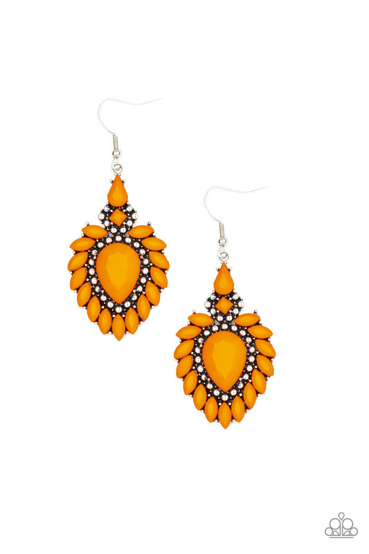 The Lioness Den - Orange - Paparazzi Earrings