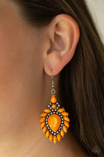 The Lioness Den - Orange - Paparazzi Earrings