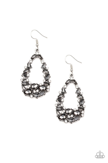 To Bedazzlle, or Not To Bedazzle - Silver - Paparazzi Earrings