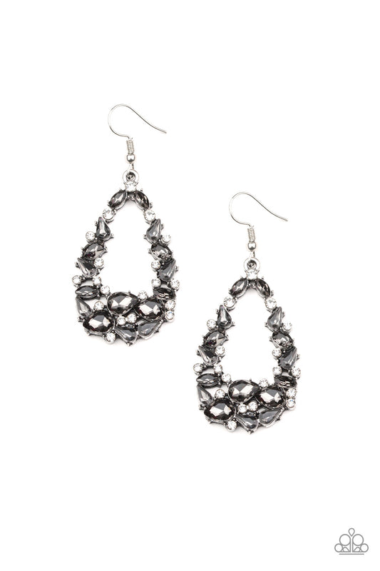 To Bedazzlle, or Not To Bedazzle - Silver - Paparazzi Earrings