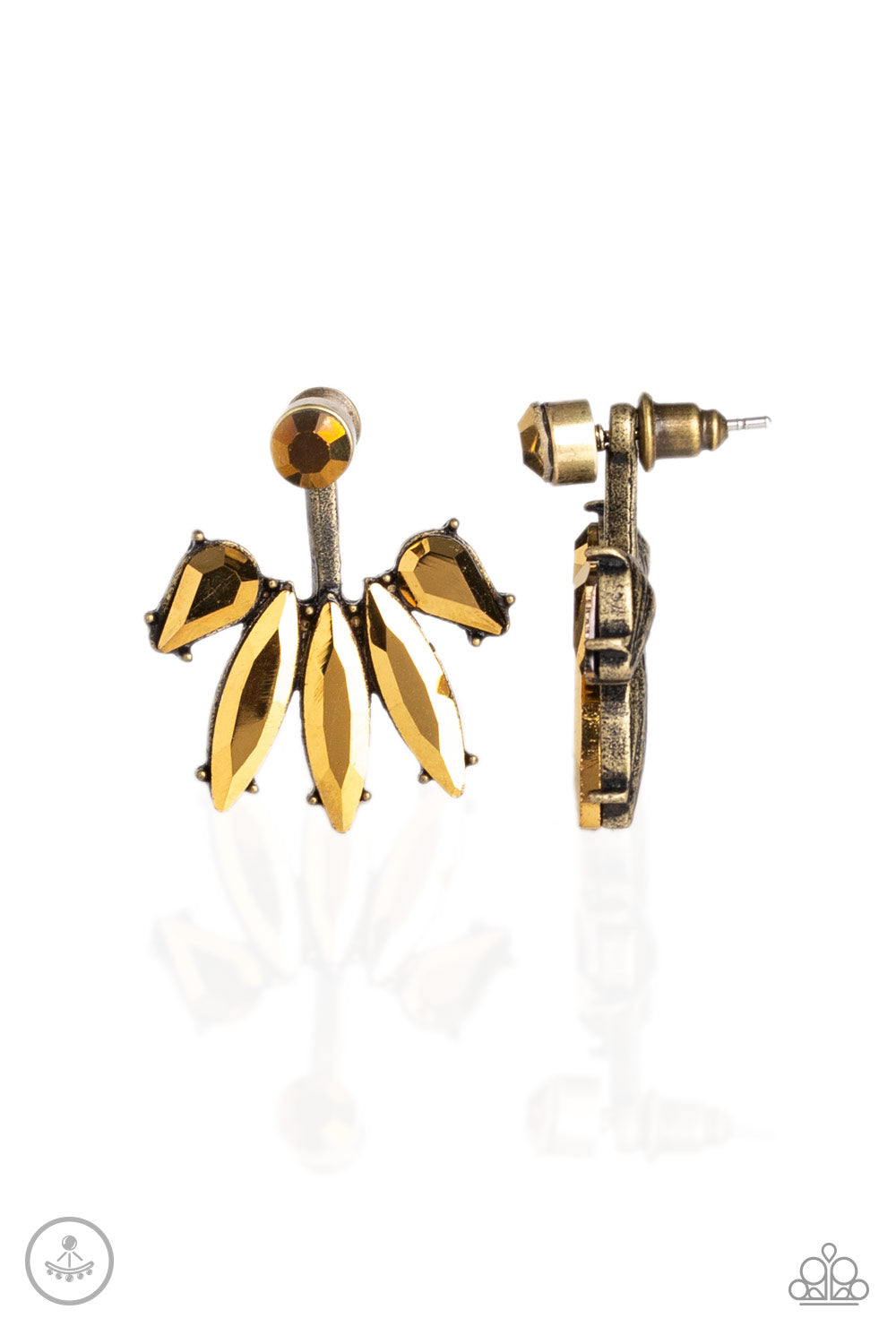 Stunningly Striking - Brass - Paparazzi Earrings