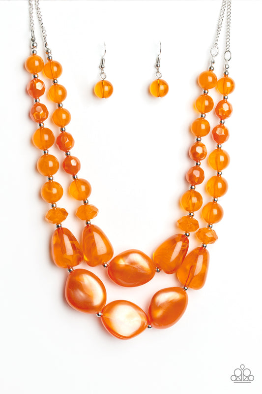 Beach Glam - Orange - Paparazzi Necklace