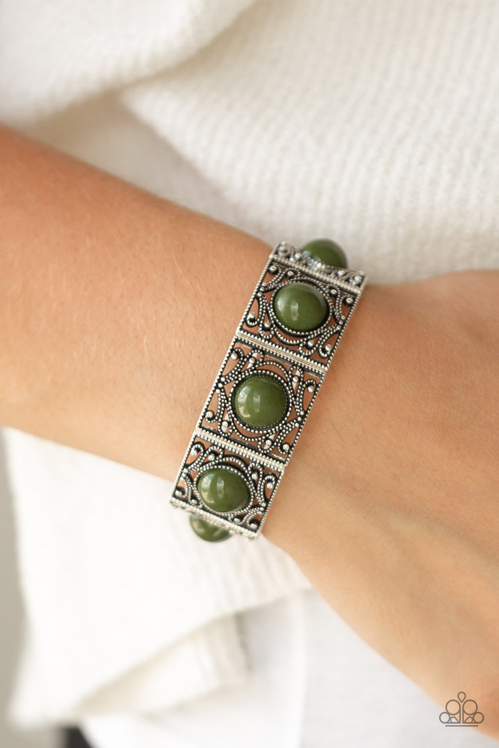 Victorian Dream - Green Stretch Bracelet