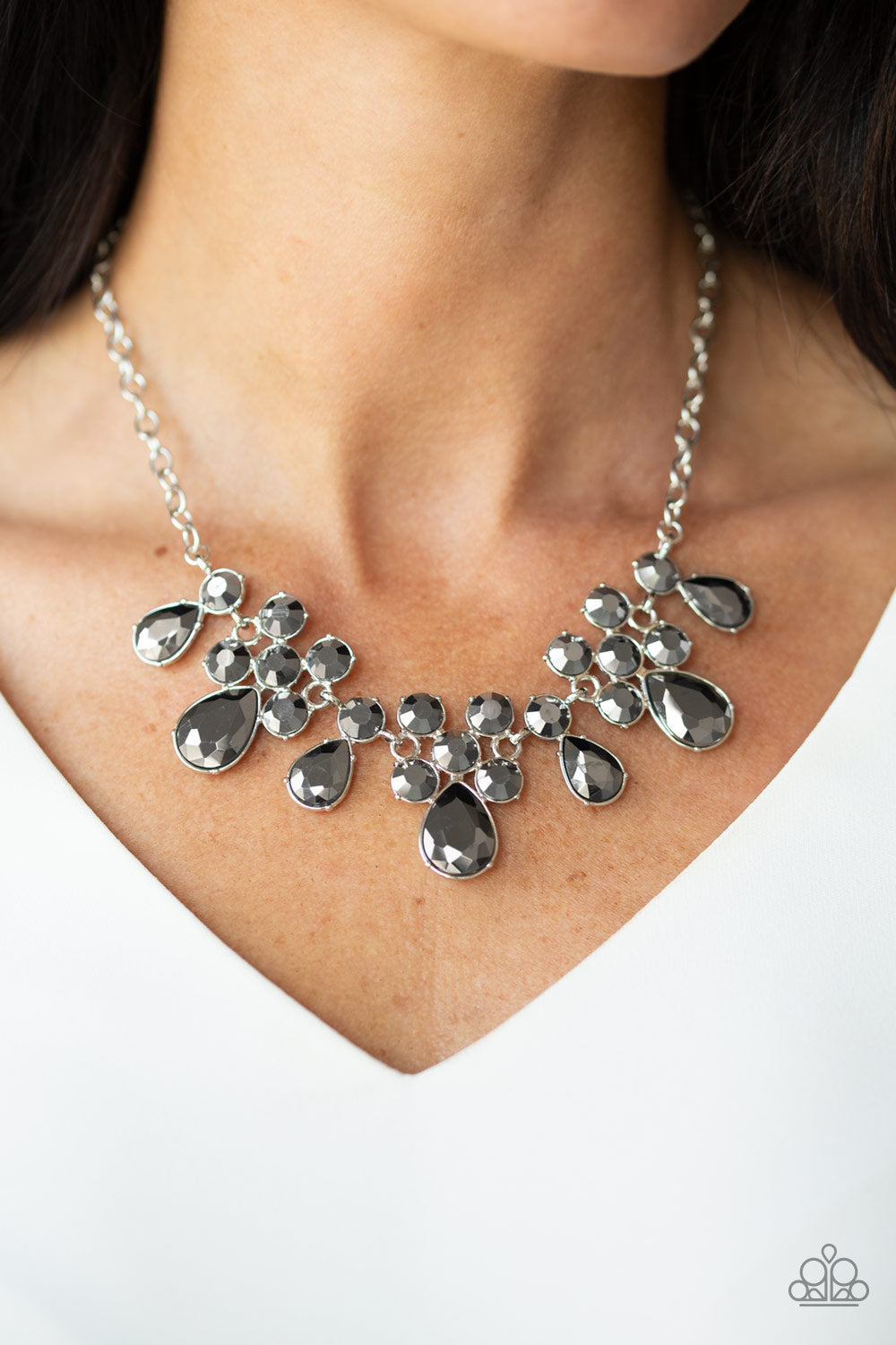 Debutante Drama - Silver - Paparazzi Necklace