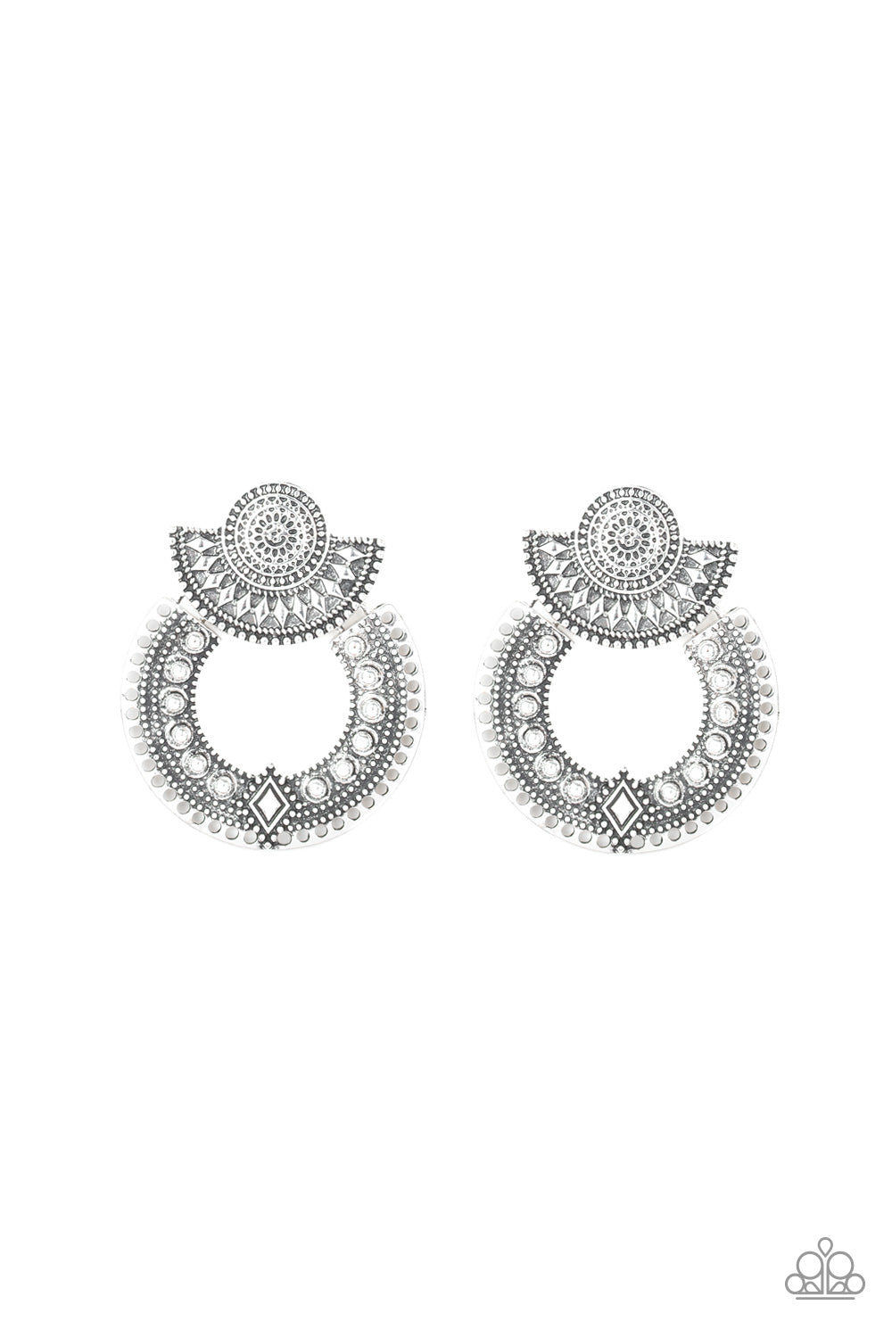 Texture Takeover - Silver - Paparazzi Earrings