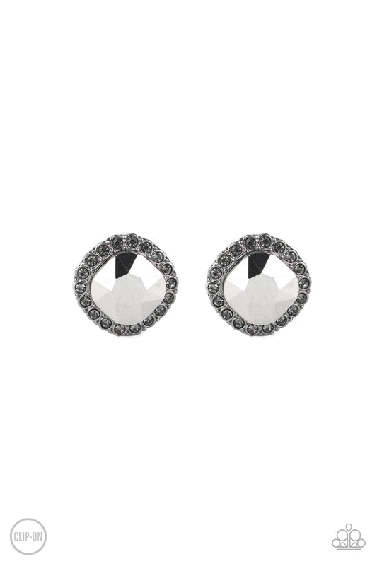 Diamond Duchess - Black - Paparazzi Earrings