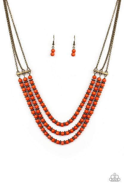 Terra Trails - Orange Necklace