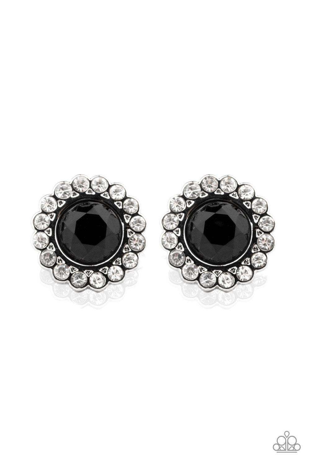 Floral Glow - Black - Paparazzi Earrings