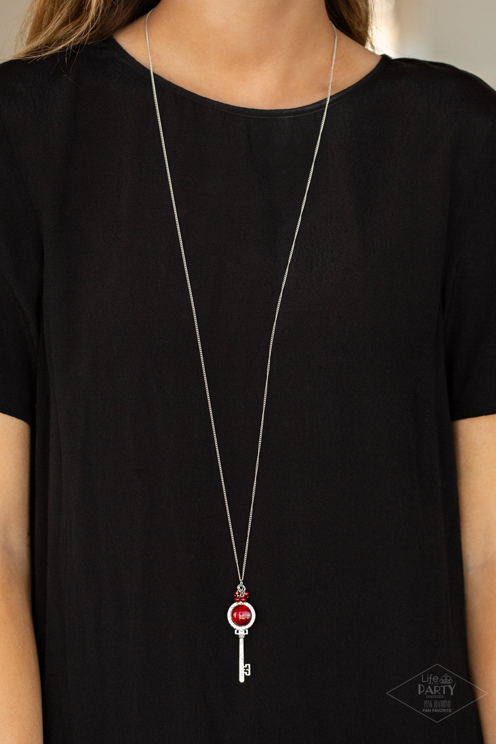 Unlock Every Door - Red - Paparazzi Necklace