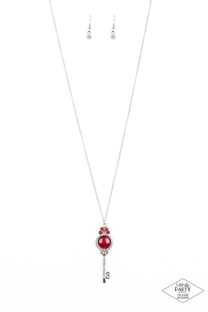 Unlock Every Door - Red - Paparazzi Necklace