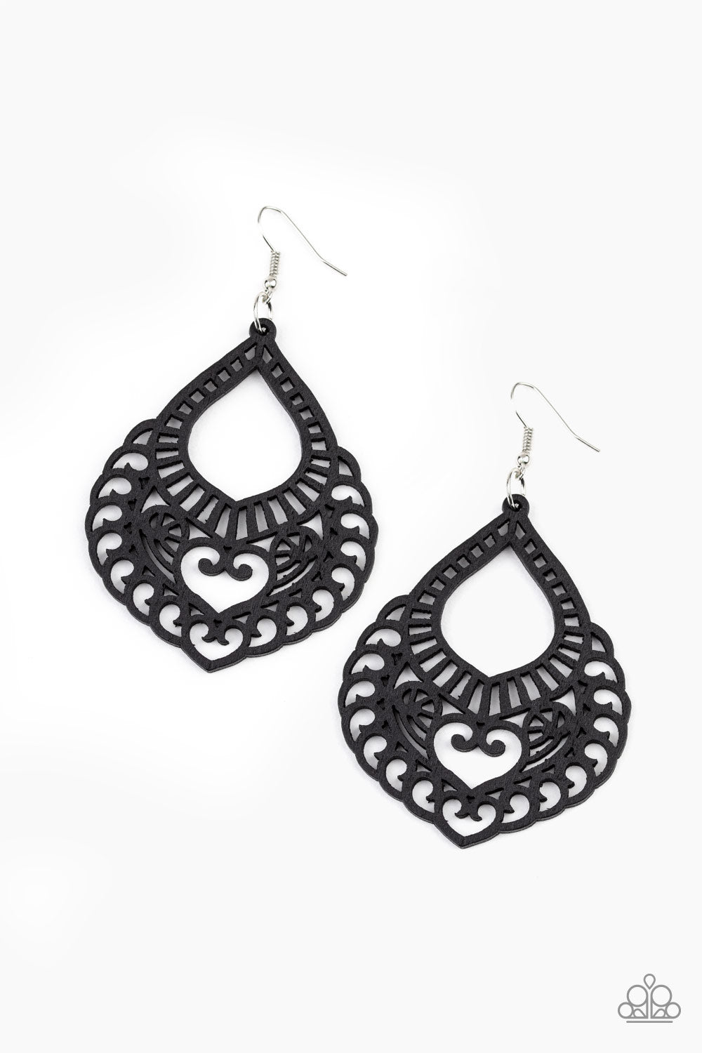 If You Wood Be So Kind - Black - Paparazzi Earrings