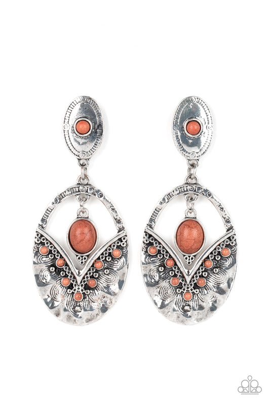 Terra Tribute - Brown - Paparazzi Earrings