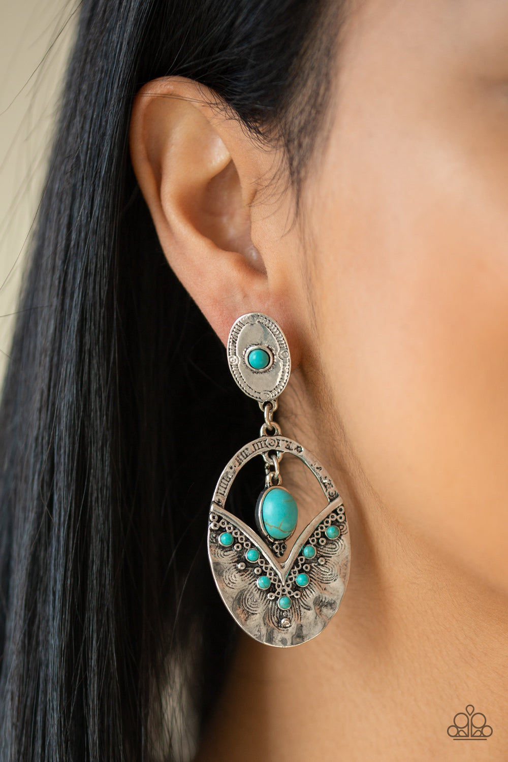 Terra Tribute - Blue - Paparazzi Earrings