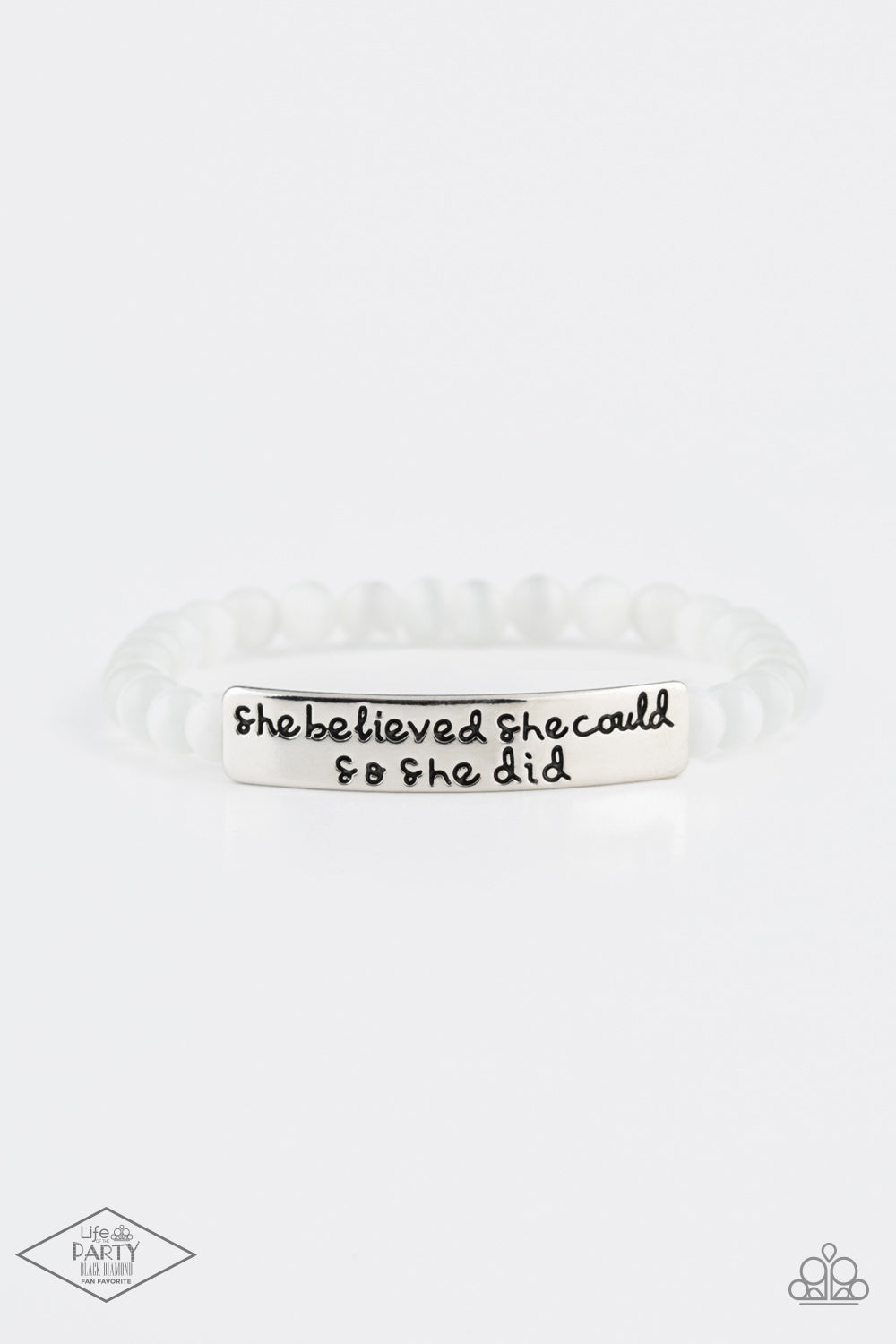 So She Did - White - Paparazzi Bracelet