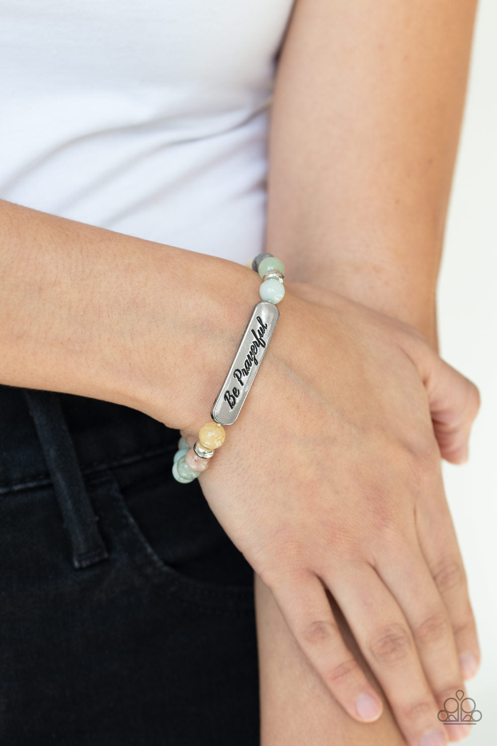 Be Prayerful - Green - Paparazzi Inspirational Bracelet