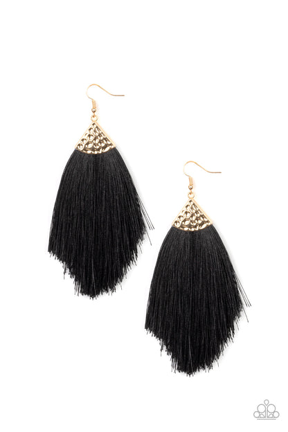 Tassel Tempo - Gold Fish Hook Earrings