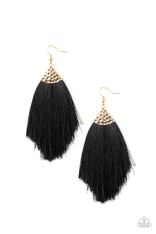 Tassel Tempo - Gold Fish Hook Earrings