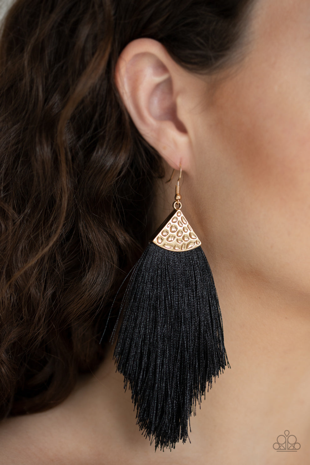 Tassel Tempo - Gold Fish Hook Earrings
