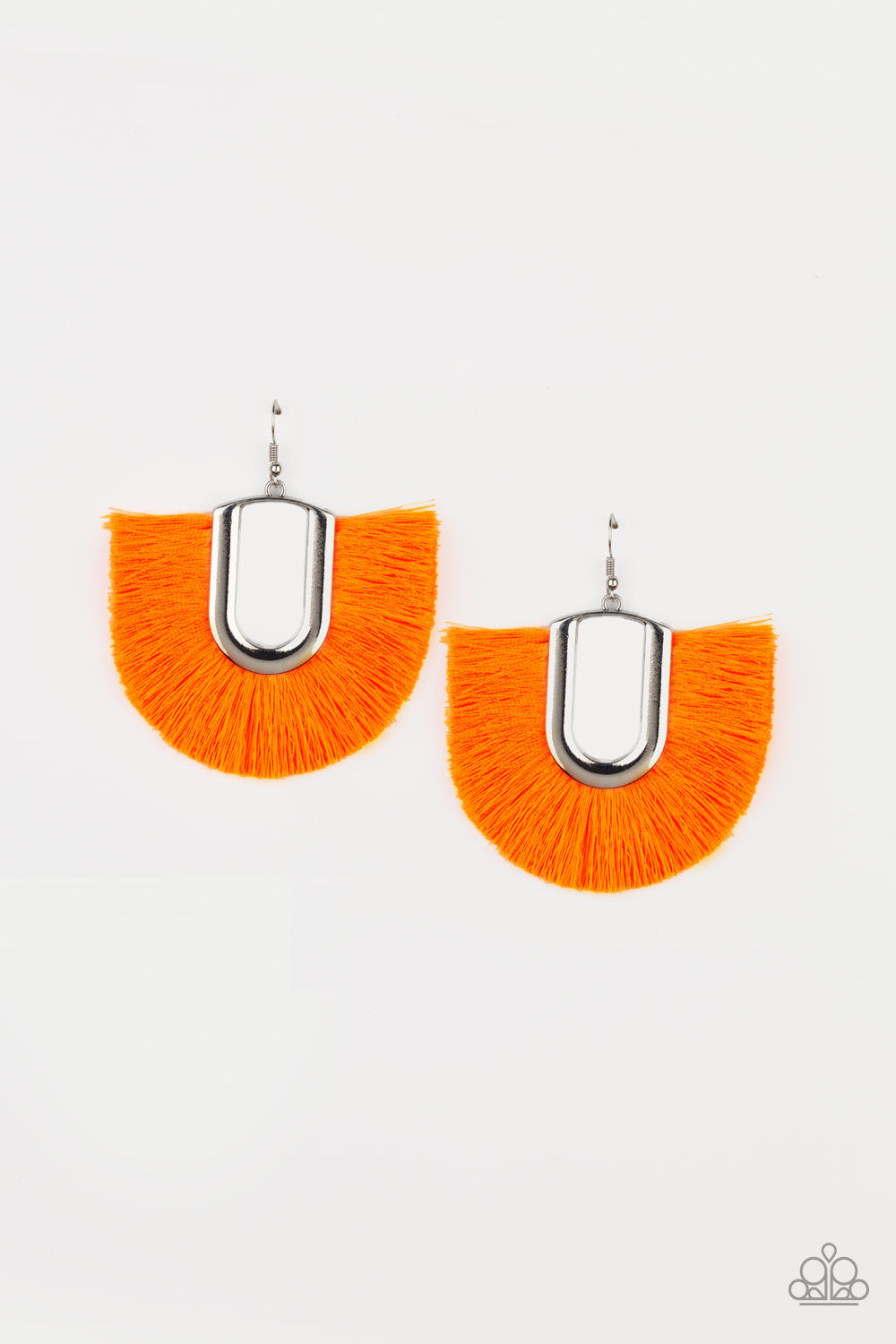 Tassel Tropicana - Orange Fish Hook Earrings