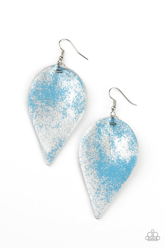 Enchanted Shimmer - Blue Fish Hook Earrings