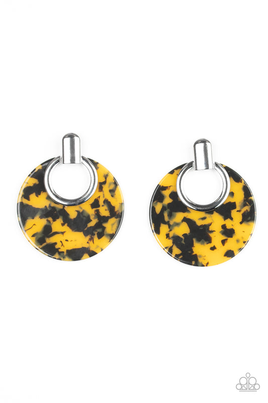 Metro Zoo - Yellow - Paparazzi Earrings