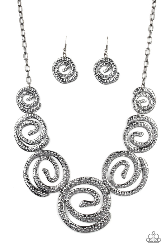 Statement Swirl - Black Paparazzi Necklace