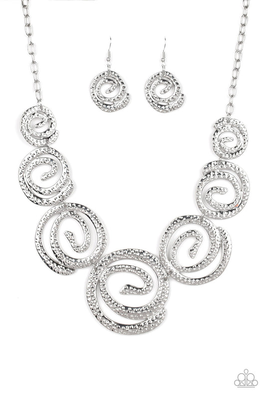 Statement Swirl - Silver - Paparazzi Necklace