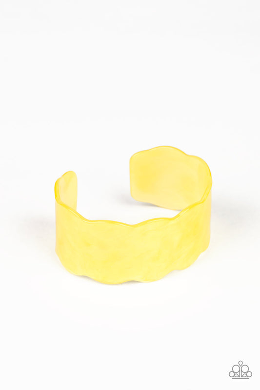 Retro Ruffle - Yellow - Paparazzi Bracelet