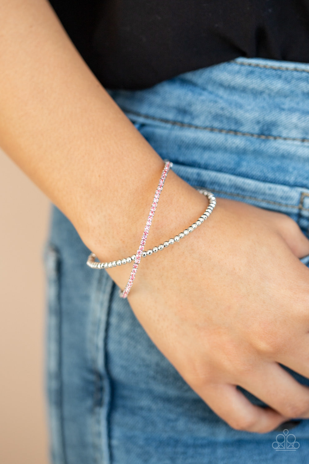 Chicly Crisscrossed - Pink - Paparazzi Bracelet