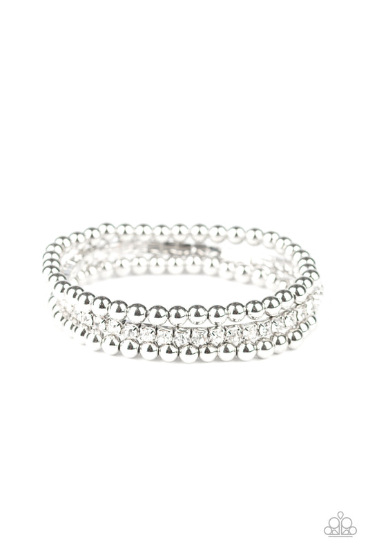 Glam Game - White - Paparazzi Bracelet