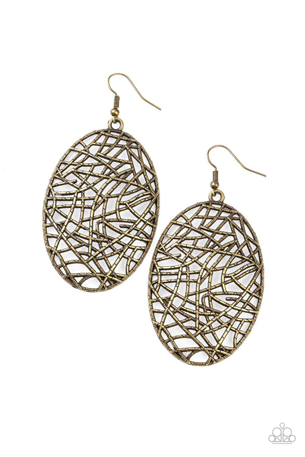 Way Out of Line - Brass - Paparazzi Earrings