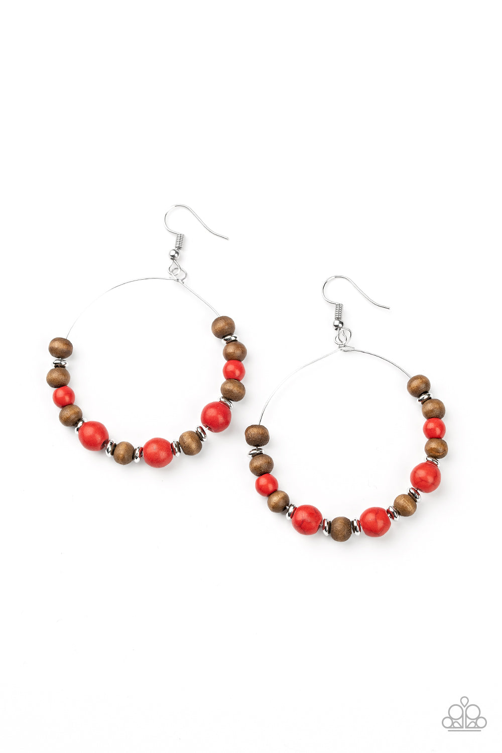 Forestry Fashion - Red - Paparazzi Earrings