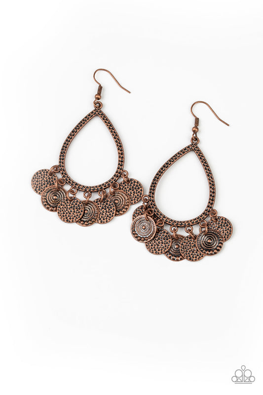 All In Good Chime - Copper - Paparazzi Earrings