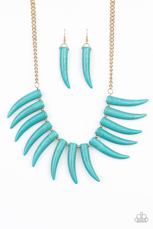 Tusk Tundra - Blue - Paparazzi Necklace