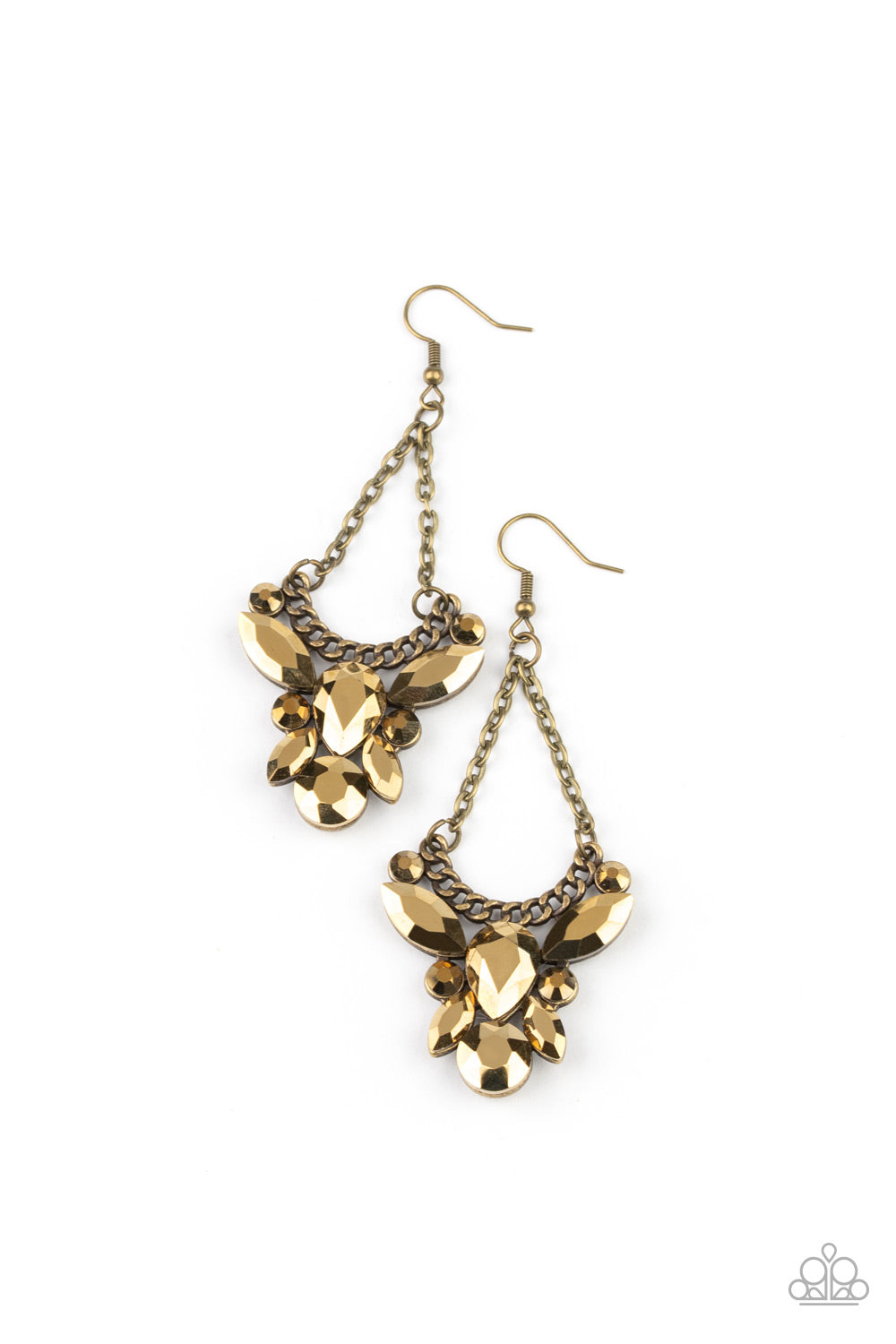 Bling Bouquets - Brass - Paparazzi Earrings