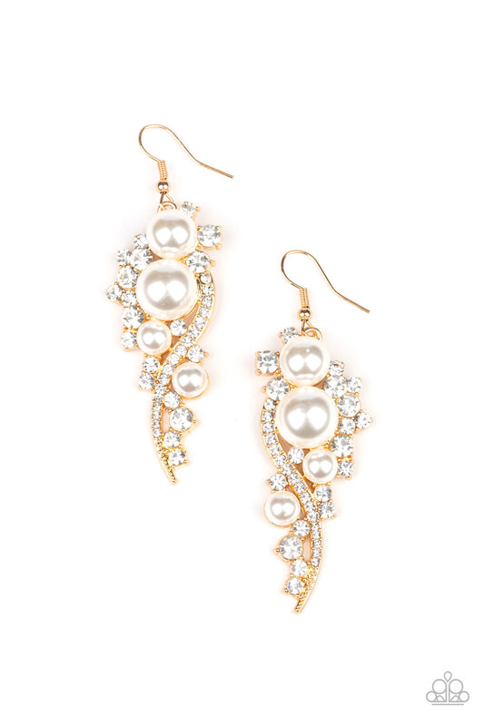 High-End Elegance - Gold - Paparazzi Earrings