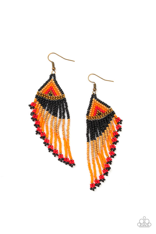 Rainbow Winds - Black - Paparazzi Earrings