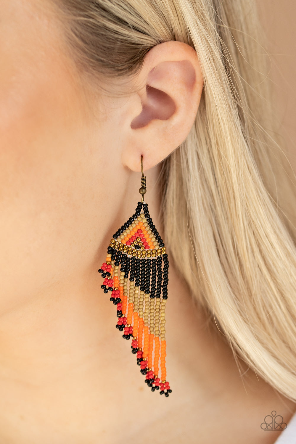 Rainbow Winds - Black - Paparazzi Earrings