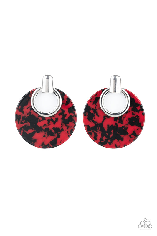 Metro Zoo  - Red - Paparazzi Earrings