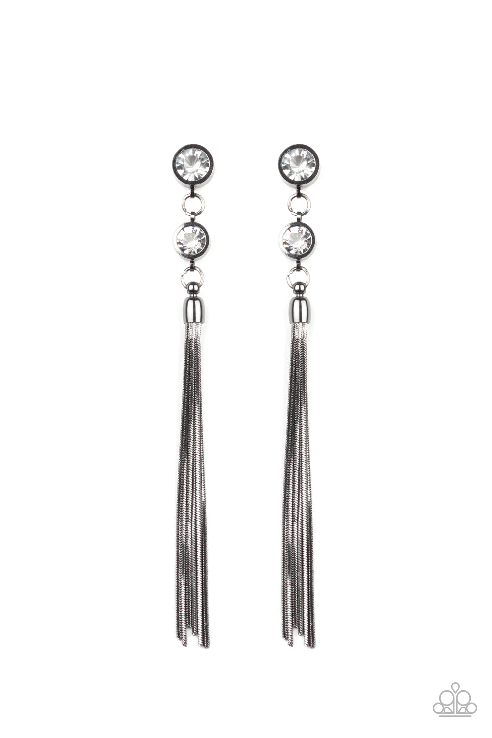 Tassel Twinkle - Black - Paparazzi Earrings